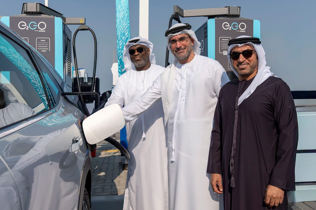 UAE gas station chain opens 60-stall EV fast charging hub on Abu Dhabi-Dubai highway