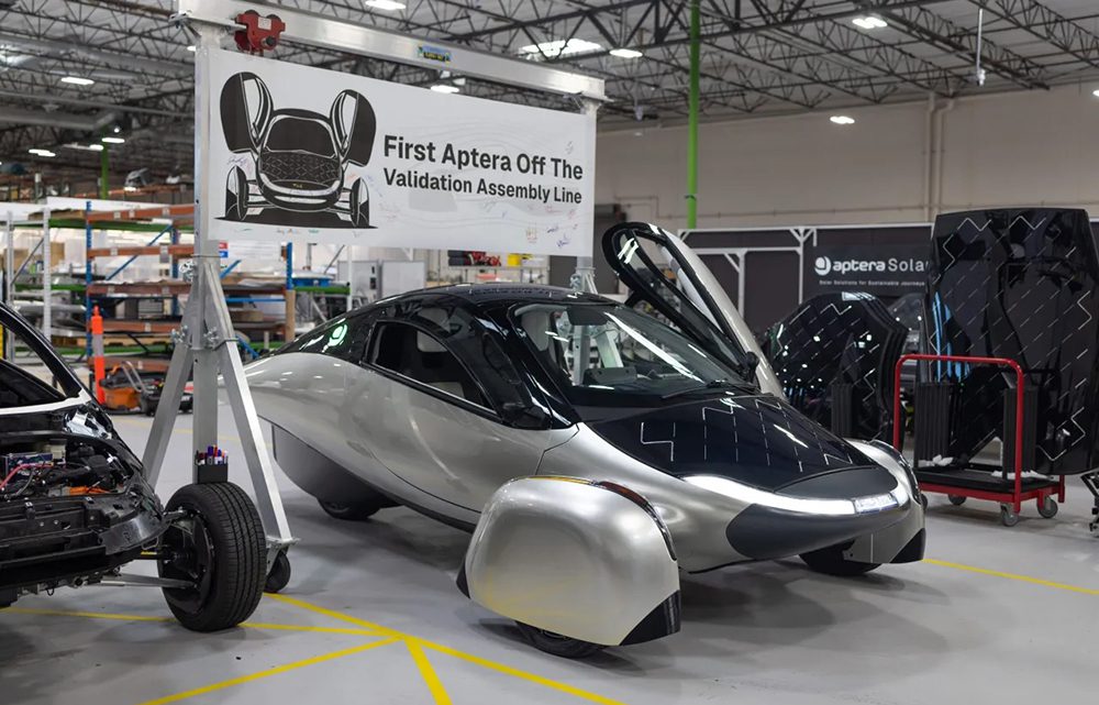 First Aptera solar-powered EV rolls off validation assembly line
