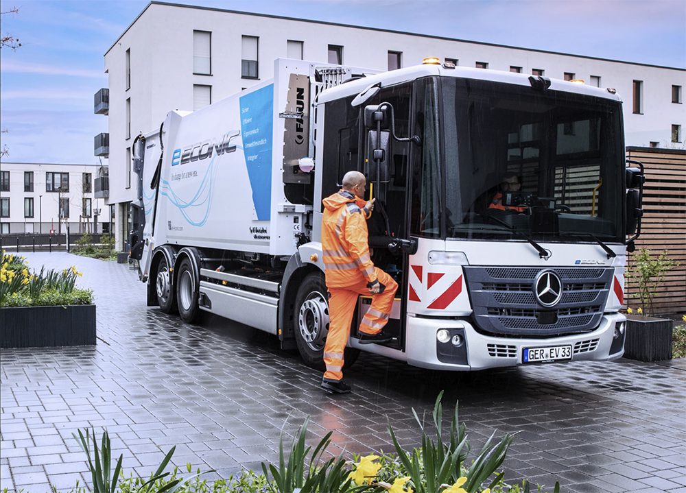 Mercedes-Benz’s reECONIC electric truck concept demonstrates the use of recycled materials