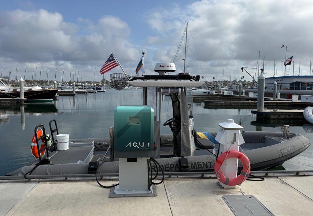 Newport Beach boaters can charge their electric boats with a new Aqua superPower marine fast charger