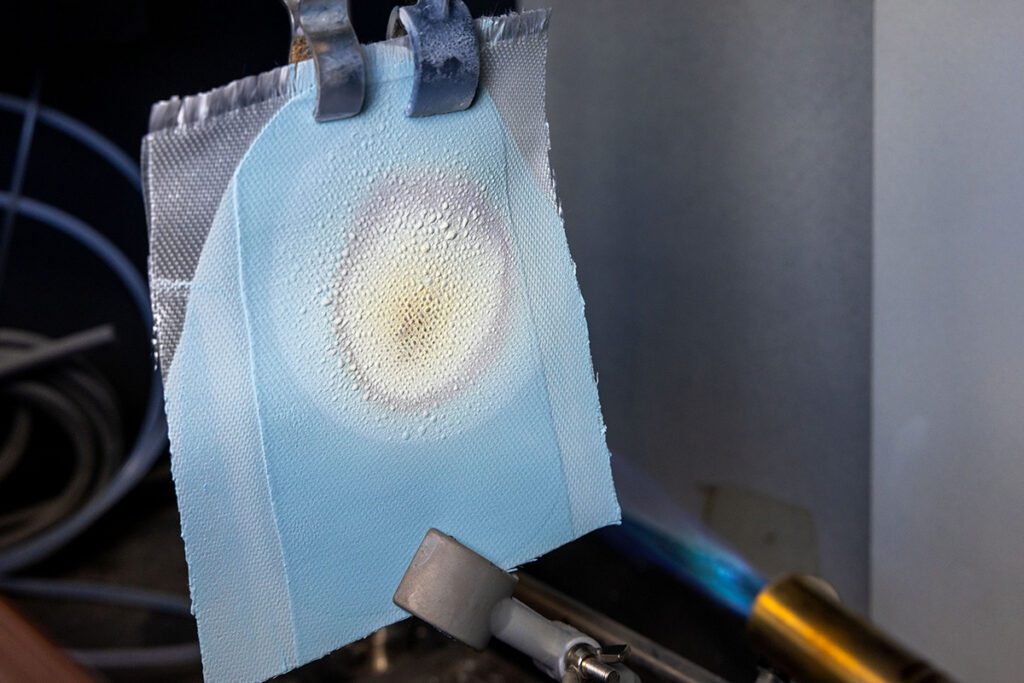 WACKER’s ceramifying ELASTOSIL silicone drops 1,300 °C thermal runaway flame to below 150 °C in barrier tests