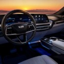 Full view of the dash in the 2023 Cadillac LYRIQ, featuring the 33-inch diagonal advanced LED display
Image shown displays preproduction model.
