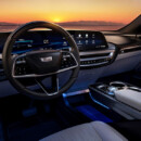 Full view of the dash in the 2023 Cadillac LYRIQ, featuring the 33-inch diagonal advanced LED display
Image shown displays preproduction model.